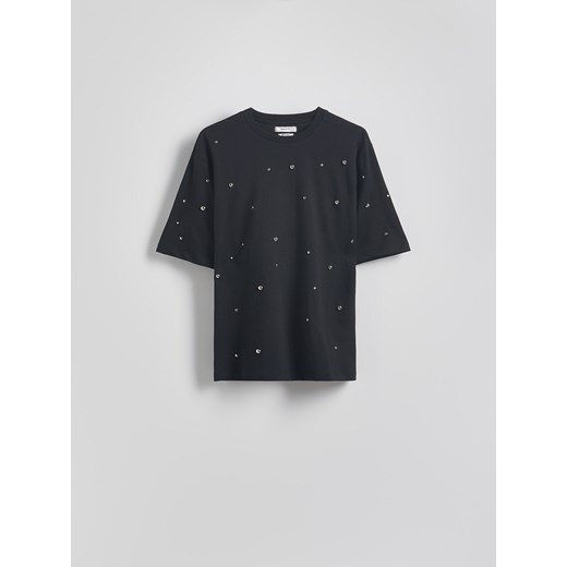 Reserved - T-shirt oversize z nitami - czarny Reserved S Reserved