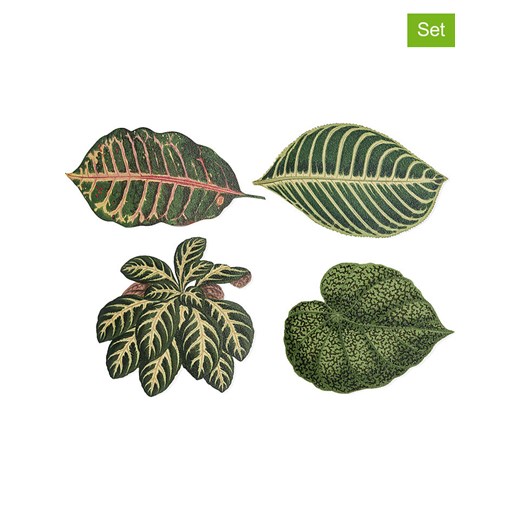 Madre Selva Podkładki stołowe (4 szt.) &quot;Leaves&quot; w kolorze zielonym - szer. 12 cm ze sklepu Limango Polska w kategorii Akcesoria kuchenne - zdjęcie 178393459