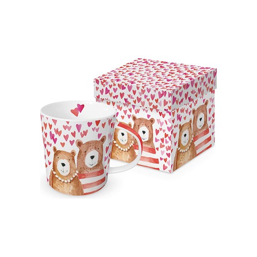 ppd Kubek jumbo &quot;Love Bears&quot; w kolorze jasnoróżowo-jasnobrązowym - 350 ml ze sklepu Limango Polska w kategorii Naczynia dziecięce - zdjęcie 178397867