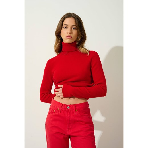 AUTHENTIC CASHMERE Kaszmirowy golf &quot;Bise&quot; w kolorze czerwonym ze sklepu Limango Polska w kategorii Swetry damskie - zdjęcie 178398827