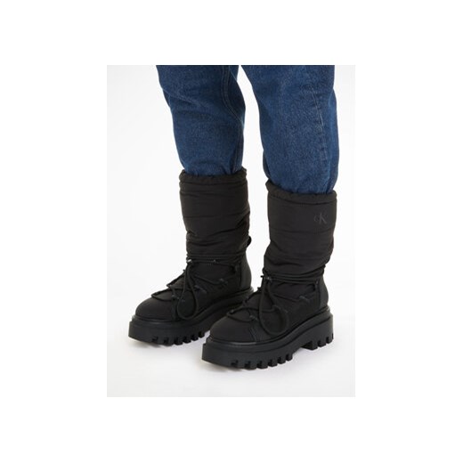 Calvin Klein Jeans Śniegowce Flatform Snow Boot Nylon Wn YW0YW01146 Czarny 37 MODIVO
