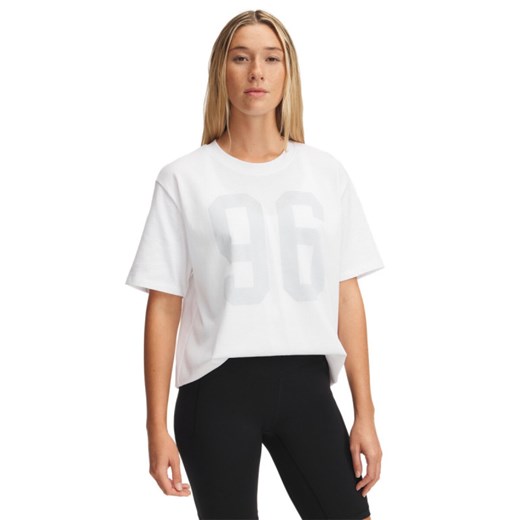 Damski t-shirt z nadrukiem Under Armour UA HWT OS 96 SS - biały ze sklepu Sportstylestory.com w kategorii Bluzki damskie - zdjęcie 178399995