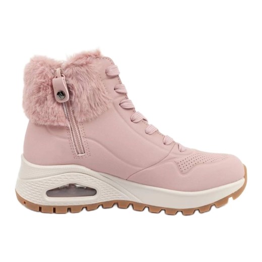 Buty Skechers Uno Rugged 167274/BLSH z Futrem różowe ze sklepu ButyModne.pl w kategorii Buty sportowe damskie - zdjęcie 178400606
