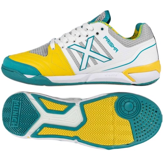 Buty piłkarskie Munich Prisma 37 In 3116038 biało-żółte białe ze sklepu ButyModne.pl w kategorii Buty sportowe męskie - zdjęcie 178400897