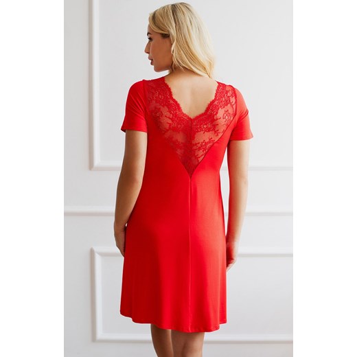 Koszula nocna damska czerwona Simone, Kolor czerwony, Rozmiar L, Babella ze sklepu Intymna w kategorii Koszule nocne - zdjęcie 178403866