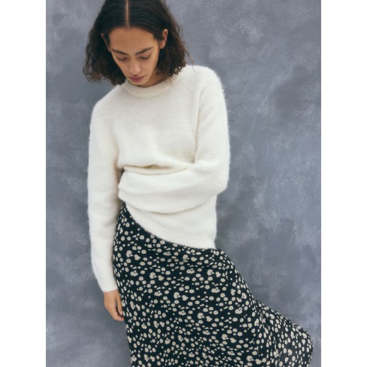 Reserved - Sweter z wełną z alpaki - złamana biel Reserved S okazyjna cena Reserved