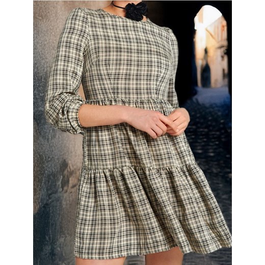 Sinsay - Sukienka mini w kratę - czarny ze sklepu Sinsay w kategorii Sukienki - zdjęcie 178408127