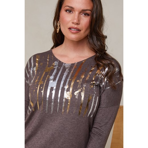 Curvy Lady Sweter w kolorze brązowym Curvy Lady 40/42 wyprzedaż Limango Polska