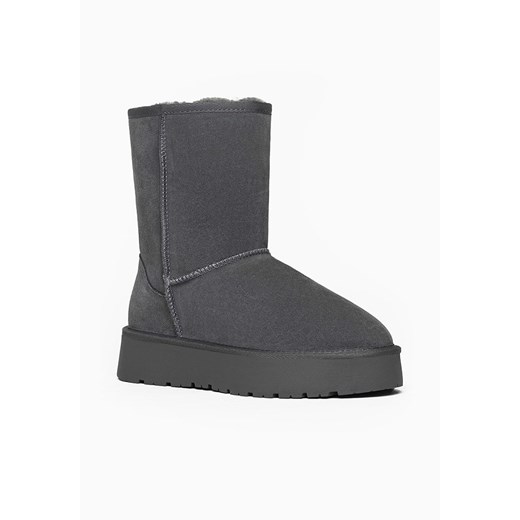 Gooce Skórzane kozaki zimowe &quot;Fairfield&quot; w kolorze szarym Gooce 39 wyprzedaż Limango Polska