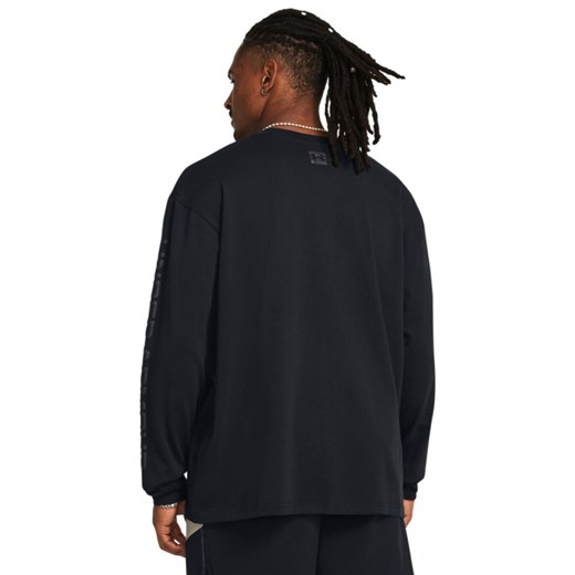 Męski longsleeve z nadrukiem Under Armour UA HW Tonal Wordmark LS - czarny ze sklepu Sportstylestory.com w kategorii T-shirty męskie - zdjęcie 178409519