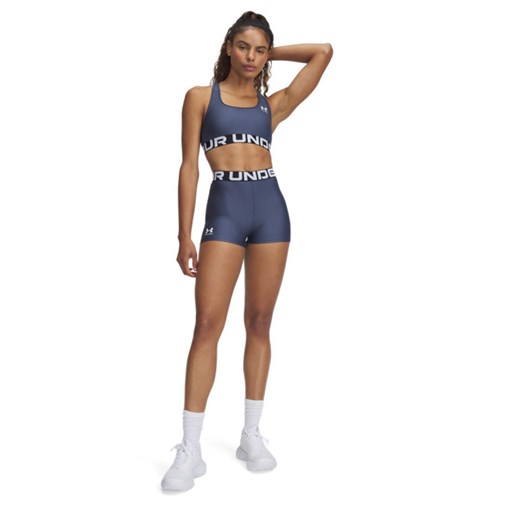 Damskie legginsy krótkie treningowe Under Armour UA Hg Authentics Shorty  - szare ze sklepu Sportstylestory.com w kategorii Szorty - zdjęcie 178409556