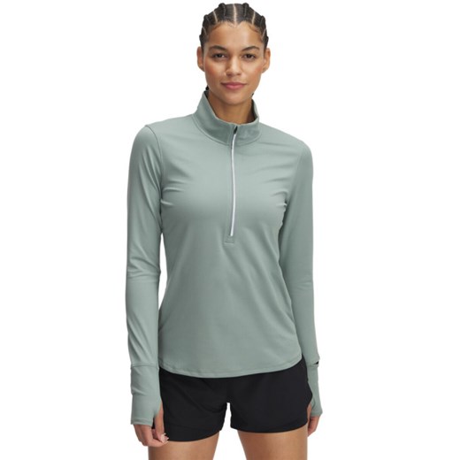 Damska bluza do biegania nierozpinana bez kaptura Under Armour UA Launch Pro Half Zip - zielona ze sklepu Sportstylestory.com w kategorii Bluzy damskie - zdjęcie 178409638