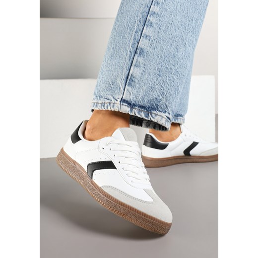 Białe Sneakersy w Stylu Tenisówek z Perforacją Aranaria ze sklepu born2be.pl w kategorii Buty sportowe damskie - zdjęcie 178411435
