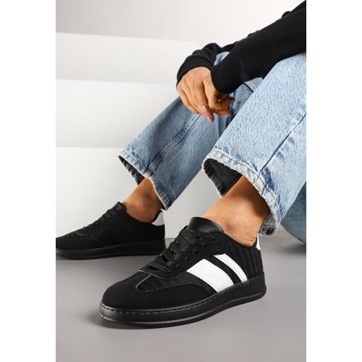 Czarne Sneakersy Typu Kultowe Tenisówki na Półtransparentnej Podeszwie Ulinera ze sklepu born2be.pl w kategorii Buty sportowe damskie - zdjęcie 178413346