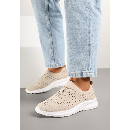 Beżowe Sneakersy z Ażurową Elastyczną Cholewką Feniosse ze sklepu born2be.pl w kategorii Buty sportowe damskie - zdjęcie 178414989