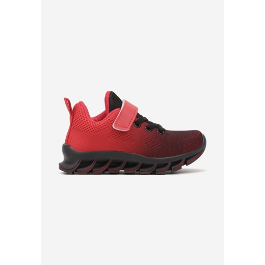 Czarno-Czerwone Buty Sportowe Zapinane na Rzep z Materiałową Cholewką Laniella ze sklepu born2be.pl w kategorii Buty sportowe dziecięce - zdjęcie 178416125