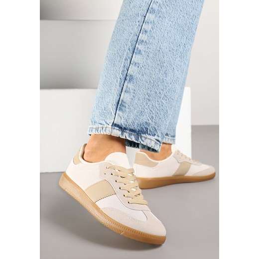 Beżowe Sneakersy Retro w Stylu Klasycznych Tenisówek Tanonea ze sklepu born2be.pl w kategorii Buty sportowe damskie - zdjęcie 178416516