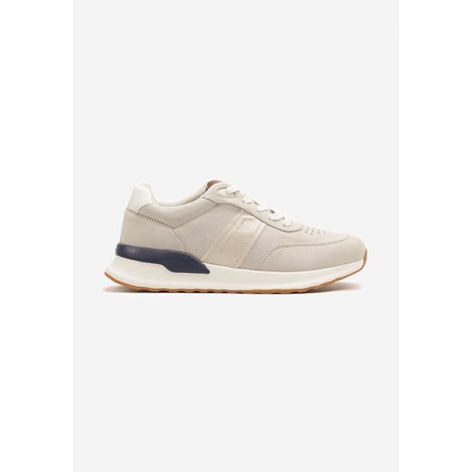 Beżowe Buty Sportowe Sneakersy z Ozdobnym Napisem Zaliadne ze sklepu born2be.pl w kategorii Buty sportowe męskie - zdjęcie 178417715
