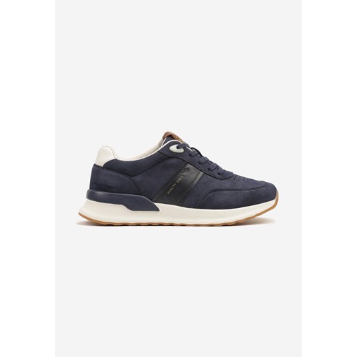 Granatowe Buty Sportowe Sneakersy z Ozdobnym Napisem Zaliadne ze sklepu born2be.pl w kategorii Buty sportowe męskie - zdjęcie 178417718