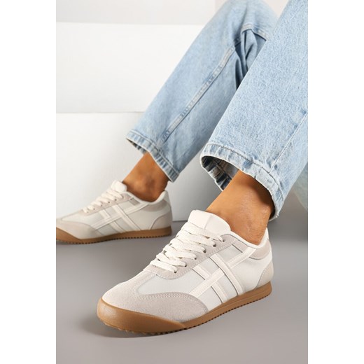 Beżowe Sneakersy w Stylu Kultowych Tenisówek Ilissena ze sklepu born2be.pl w kategorii Buty sportowe damskie - zdjęcie 178418295