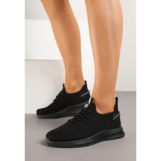 Czarne Buty Sportowe Sneakersy z Elastyczną Cholewką Lalissas ze sklepu born2be.pl w kategorii Buty sportowe damskie - zdjęcie 178419249