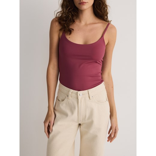 Reserved - Gładki top na ramiączkach - jasnofioletowy ze sklepu Reserved w kategorii Bluzki damskie - zdjęcie 178420036