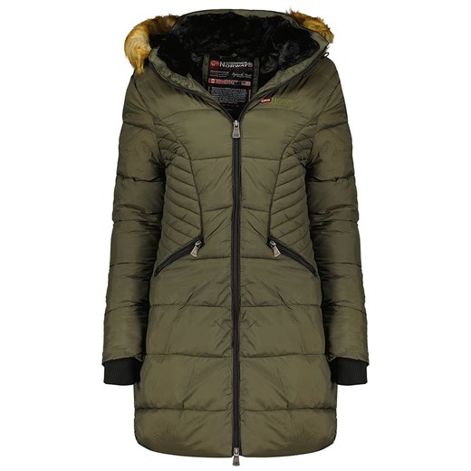 Geographical Norway Płaszcz zimowy &quot;Abeille&quot; w kolorze khaki ze sklepu Limango Polska w kategorii Kurtki damskie - zdjęcie 178421835