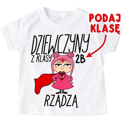 Koszulka na DZIEŃ KOBIET Koszulka dziecięca - Dziewczyny z klasy rządzą ze sklepu Time For Fashion w kategorii Bluzki dziewczęce - zdjęcie 178423298