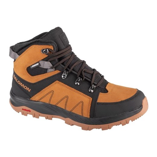 Buty Salomon Outchill Ts Cswp 473819 brązowe ze sklepu ButyModne.pl w kategorii Buty trekkingowe dziecięce - zdjęcie 178428206