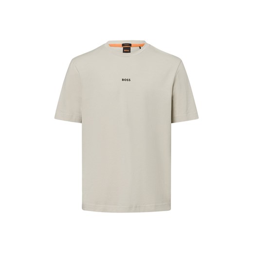 BOSS Orange T-shirt męski Mężczyźni Bawełna beżowy jednolity ze sklepu vangraaf w kategorii T-shirty męskie - zdjęcie 178429117