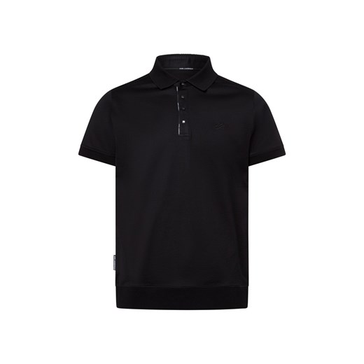 KARL LAGERFELD Męska koszulka polo Mężczyźni Bawełna czarny jednolity ze sklepu vangraaf w kategorii T-shirty męskie - zdjęcie 178429166