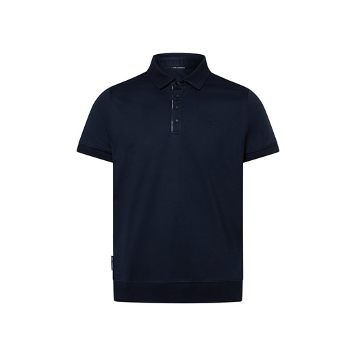 KARL LAGERFELD Męska koszulka polo Mężczyźni Bawełna granatowy jednolity ze sklepu vangraaf w kategorii T-shirty męskie - zdjęcie 178429167