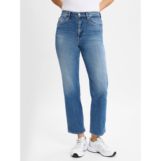 Tommy Jeans Dżinsy - Layla High Slim Straight Kobiety Bawełna medium stone jednolity ze sklepu vangraaf w kategorii Jeansy damskie - zdjęcie 178429236