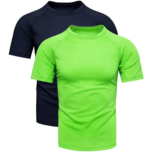 Dwupak męski t-shirt granatowy i seledynowy Recea ze sklepu Recea.pl w kategorii T-shirty męskie - zdjęcie 178431288
