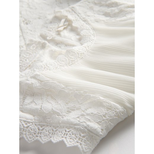 Reserved - Bluzka z koronkowym wykończeniem - biały Reserved XS Reserved