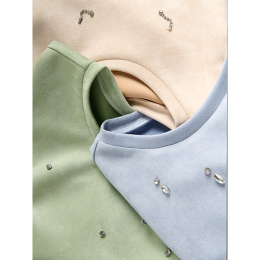 Reserved - Sukienka mini z aplikacjami - jasnozielony Reserved L Reserved