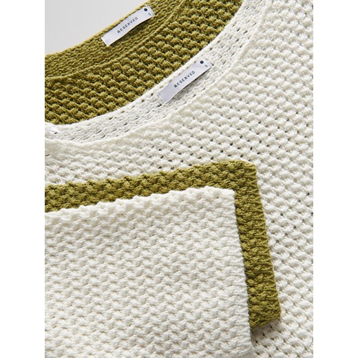 Reserved - Ażurowy sweter - złamana biel Reserved L Reserved