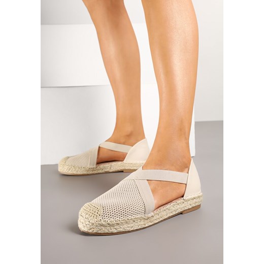 Beżowe Espadryle Ozdobione Plecionką i Paskiem Morinia ze sklepu born2be.pl w kategorii Espadryle damskie - zdjęcie 178434307