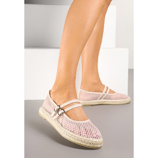 Beżowe Espadryle z Siateczkową Cholewką Plecionką i Paskami Dorlexia 37 promocyjna cena born2be.pl