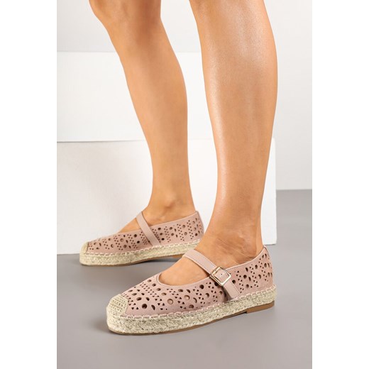 Różowe Ażurowe Espadryle na Płaskiej Podeszwie z Plecionką Aravithra ze sklepu born2be.pl w kategorii Espadryle damskie - zdjęcie 178437169