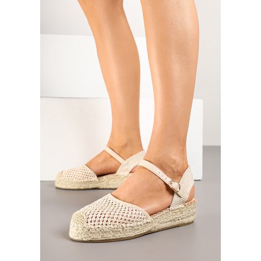 Beżowe Espadryle z Siateczki na Plecionej Podeszwie Alisindra ze sklepu born2be.pl w kategorii Espadryle damskie - zdjęcie 178440058