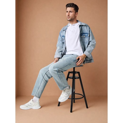 T-shirt męski biały Sinsay z krótkim rękawem casual 