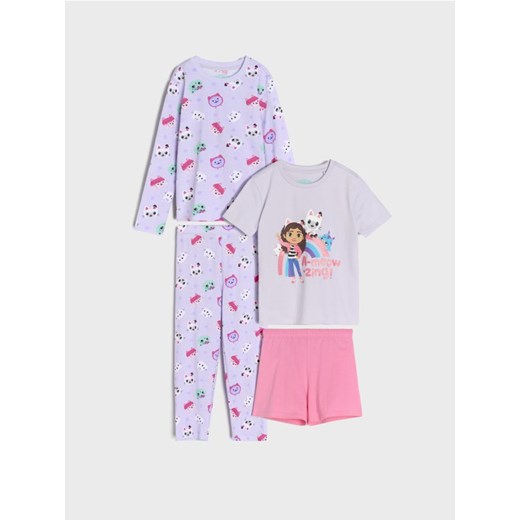 Sinsay - Bawełniana piżama 2 pack Gabby's Dollhouse - fioletowy ze sklepu Sinsay w kategorii Piżamy dziecięce - zdjęcie 178444408