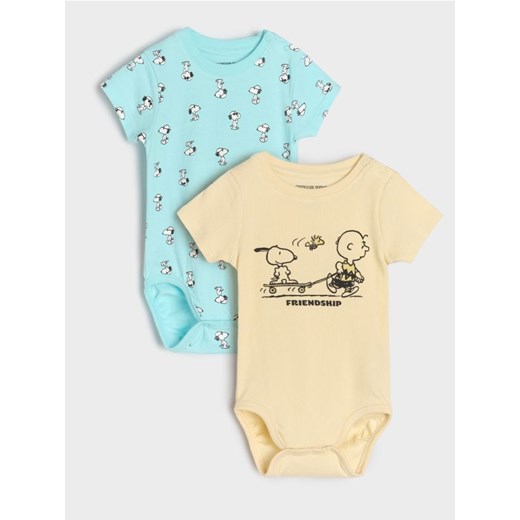 Sinsay - Body 2 pack Peanuts - kremowy ze sklepu Sinsay w kategorii Odzież dla niemowląt - zdjęcie 178444418