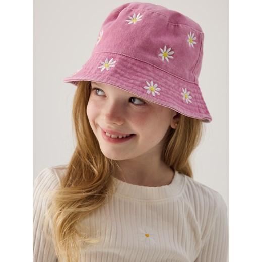 Reserved - Kapelusz bucket hat z haftem - różowy ze sklepu Reserved w kategorii Czapki dziecięce - zdjęcie 178445557