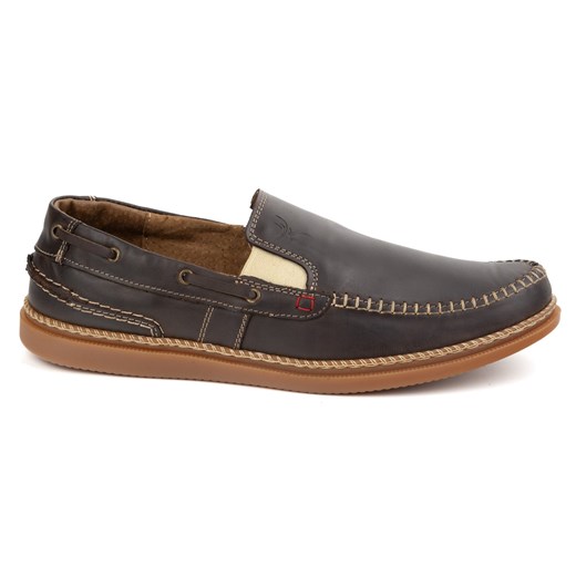 Buty męskie wsuwane 314GT ciemno brązowe ze sklepu butyolivier w kategorii Mokasyny męskie - zdjęcie 178445828