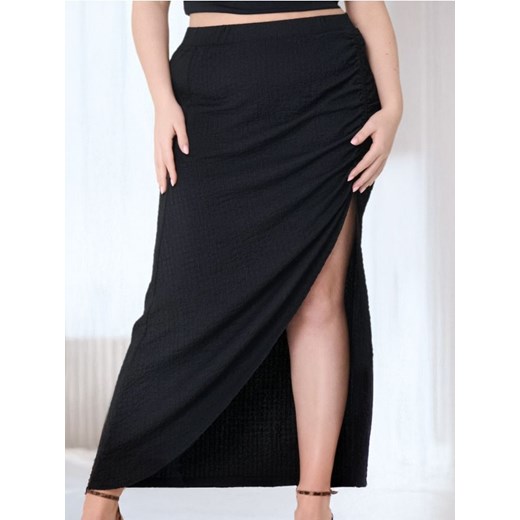 Sinsay - Spódnica midi z rozcięciem PLUS SIZE - czarny ze sklepu Sinsay w kategorii Spódnice - zdjęcie 178449059