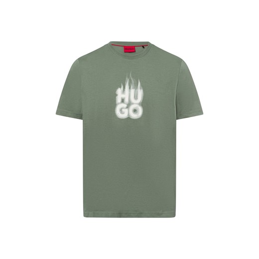 T-shirt męski zielony Hugo Boss z krótkimi rękawami młodzieżowy 