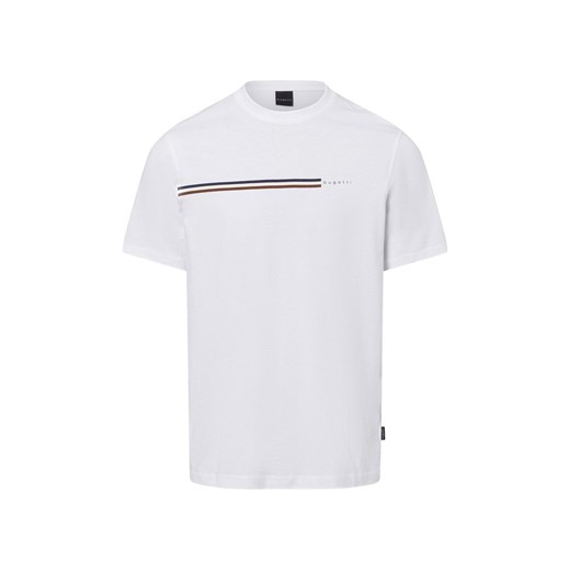 Bugatti Koszulka męska Mężczyźni Bawełna biały jednolity ze sklepu vangraaf w kategorii T-shirty męskie - zdjęcie 178449218