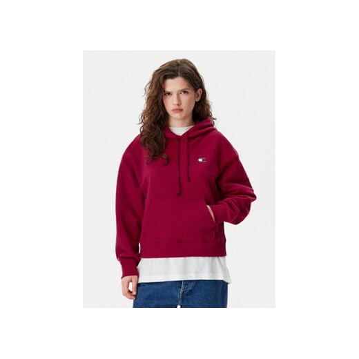 Tommy Jeans Bluza Badge DW0DW19414 Różowy Boxy Fit ze sklepu MODIVO w kategorii Bluzy damskie - zdjęcie 178452626